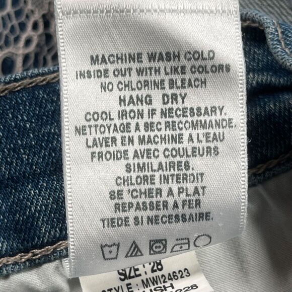 Joe's Jeans Shorts 28 Blue Denim Lace Overlay Cut Off Mid Rise Boho 2" Inseam - Picture 15 of 16